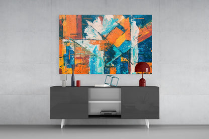 Orange Dream Abstract Impasto Glass Wall Art