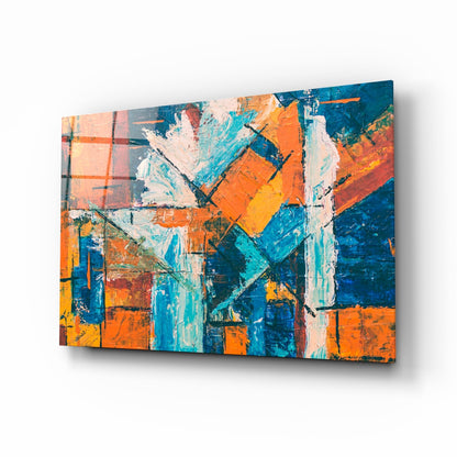 Orange Dream Abstract Impasto Glass Wall Art