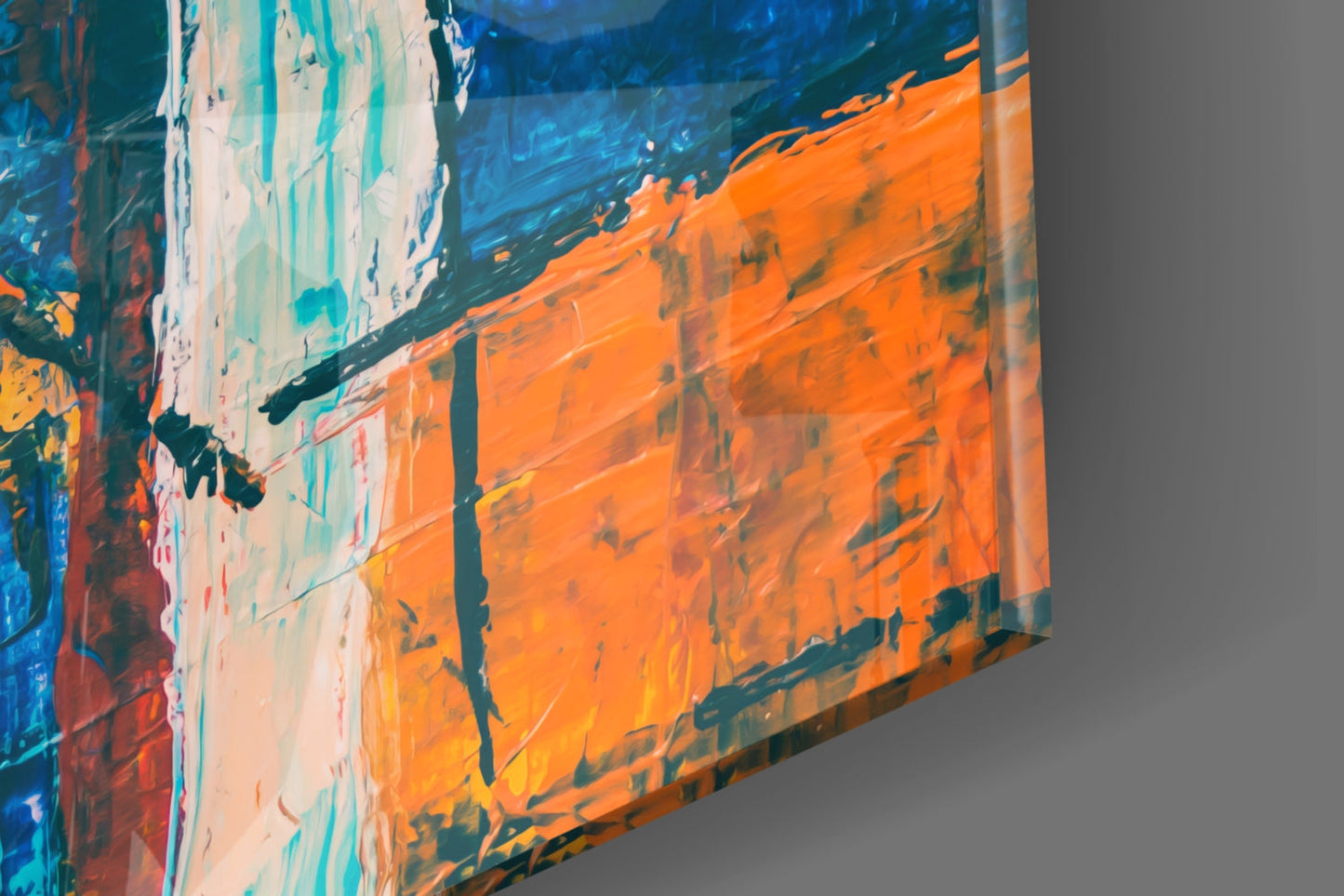 Orange Dream Abstract Impasto Glass Wall Art