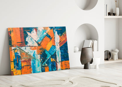 Orange Dream Abstract Impasto Glass Wall Art