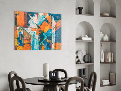 Orange Dream Abstract Impasto Glass Wall Art
