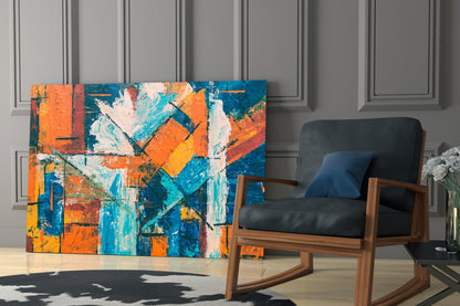 Orange Dream Abstract Impasto Glass Wall Art