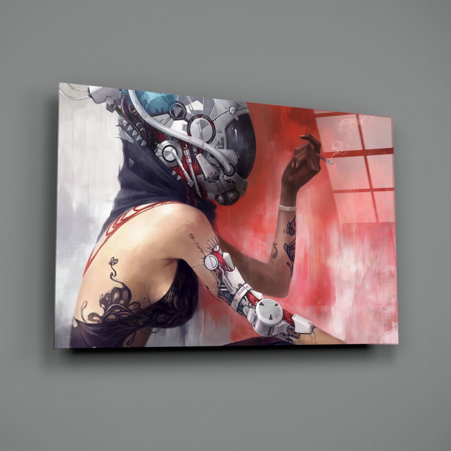 Cyberpunk Portrait Glass Wall Art
