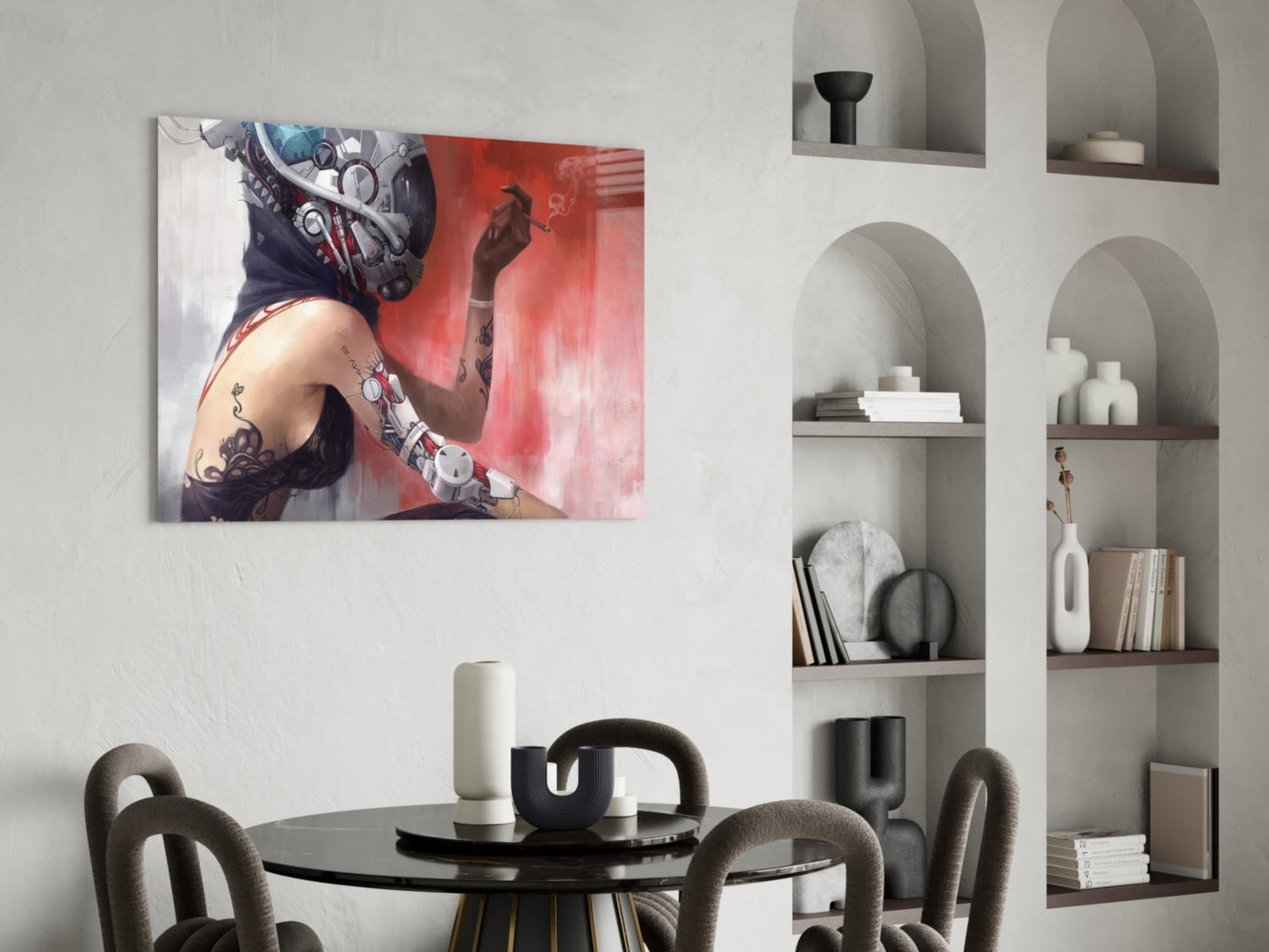 Cyberpunk Portrait Glass Wall Art