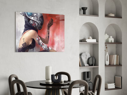 Cyberpunk Portrait Glass Wall Art