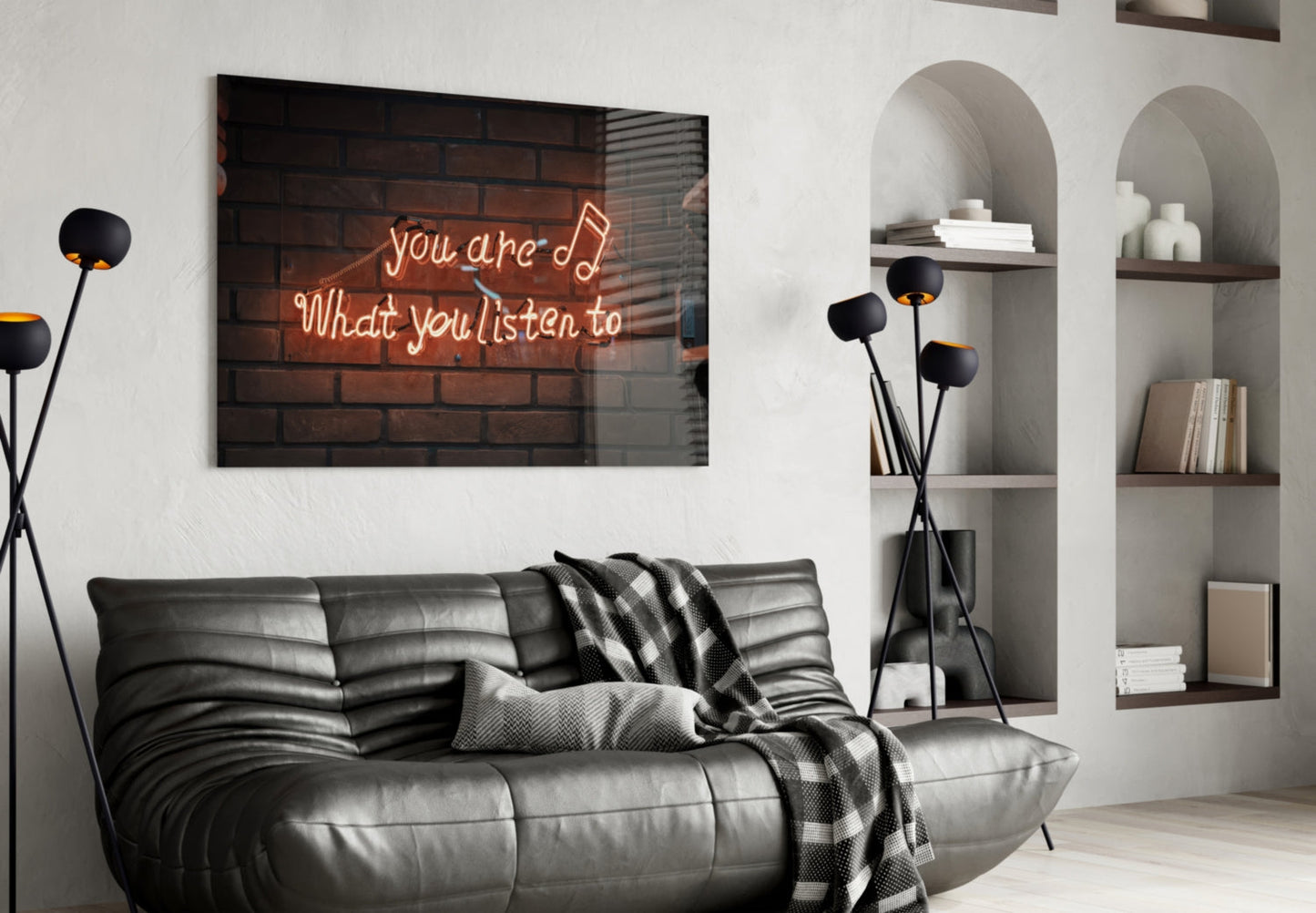 You Are What You Listen To Neon Sign Glass Wall Art