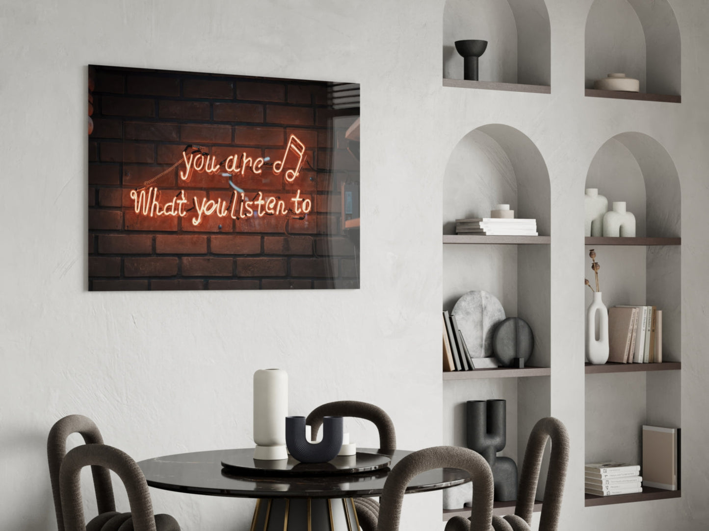 You Are What You Listen To Neon Sign Glass Wall Art