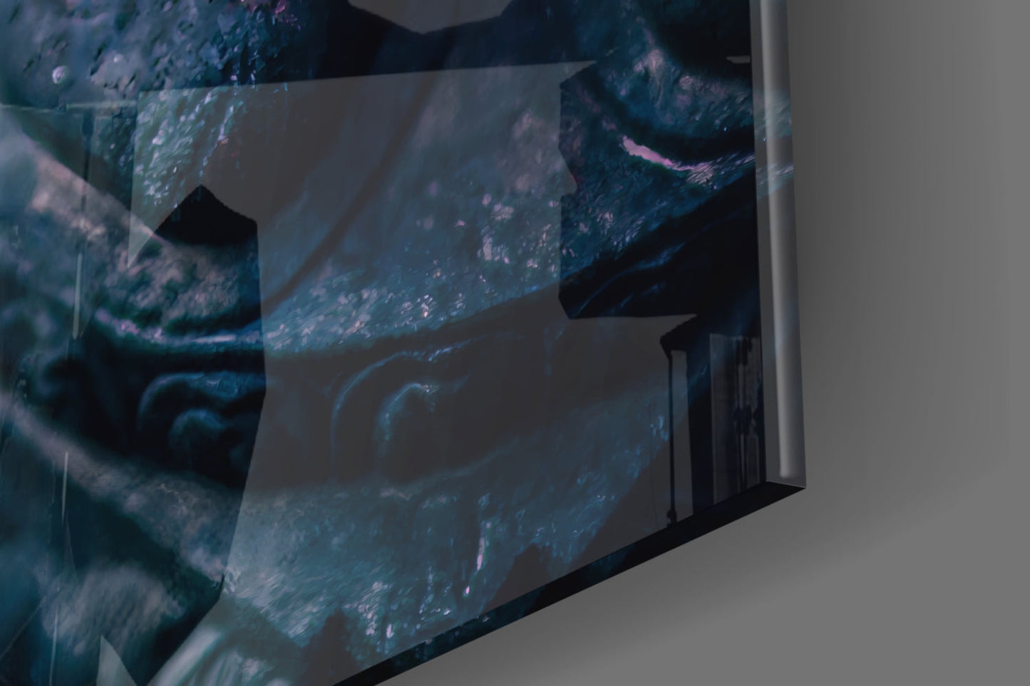 Stone Buddha Profile Glass Wall Art
