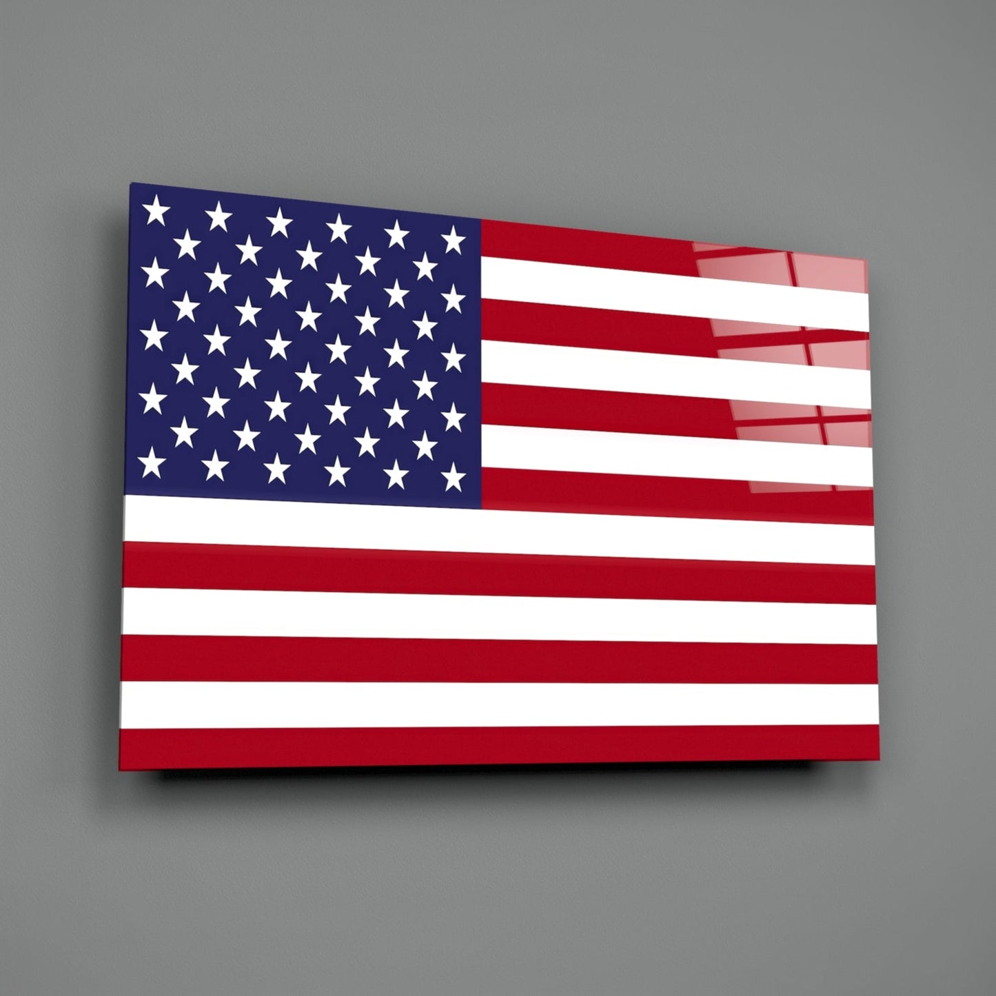 Stars and Stripes Flag Glass Wall Art