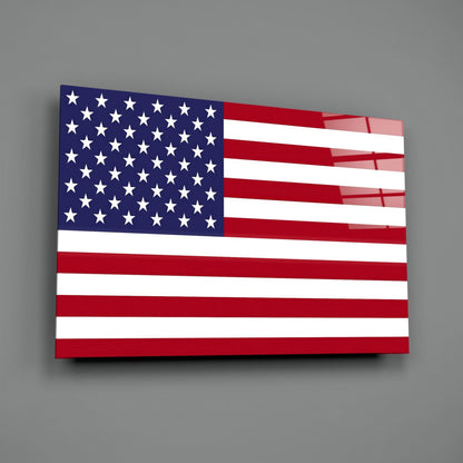 Stars and Stripes Flag Glass Wall Art