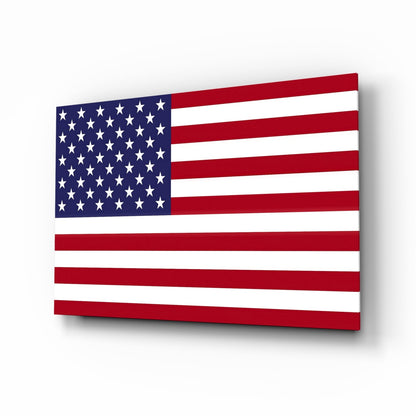 Stars and Stripes Flag Glass Wall Art
