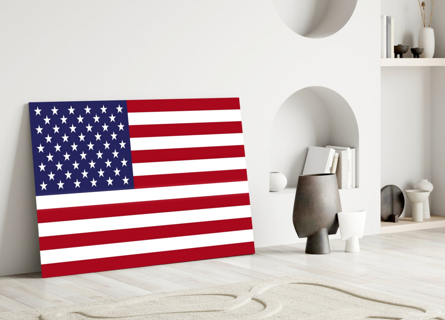 Stars and Stripes Flag Glass Wall Art