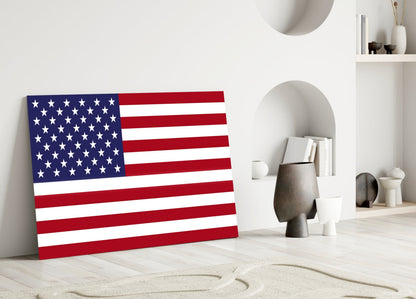 Stars and Stripes Flag Glass Wall Art