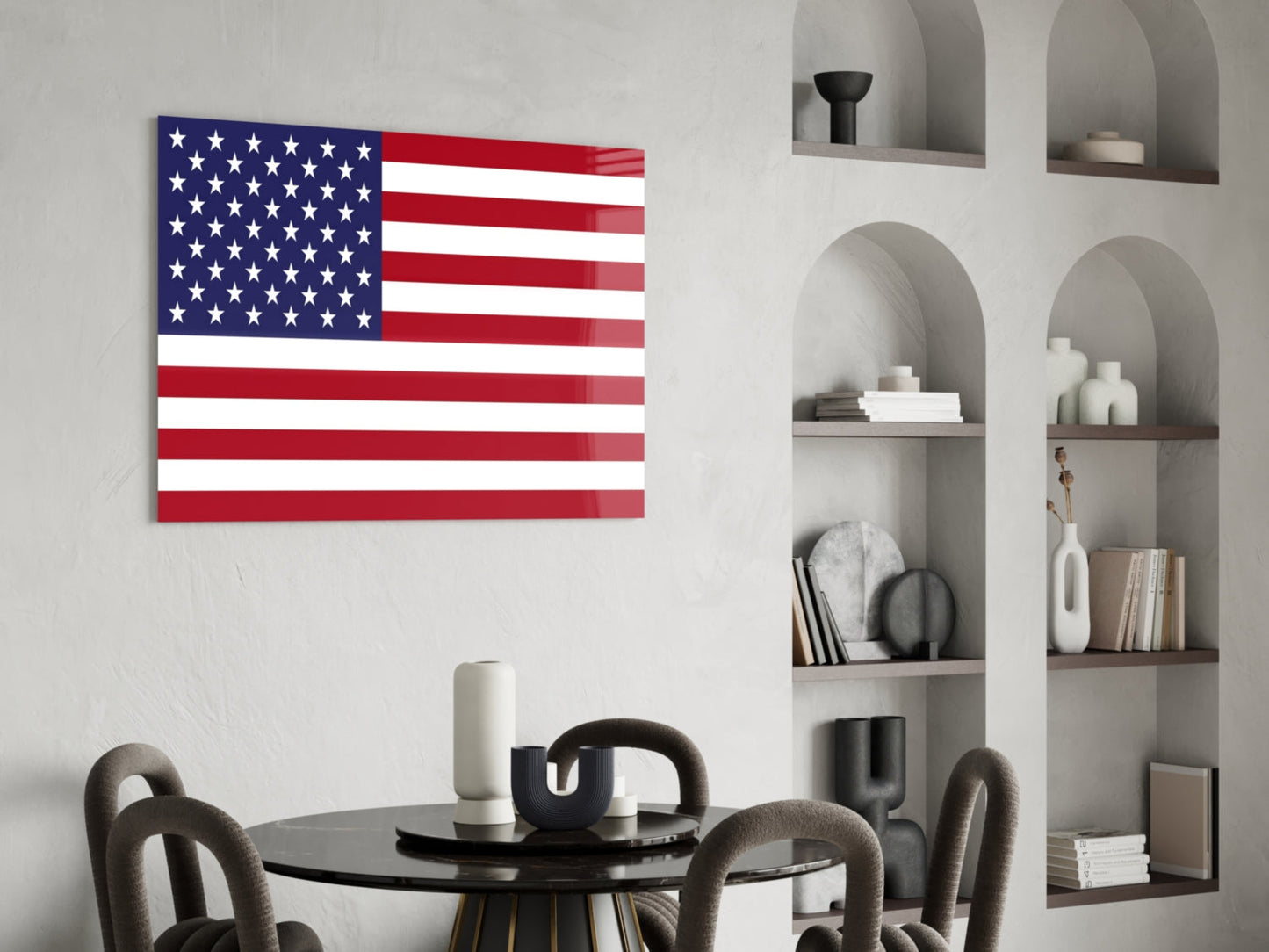 Stars and Stripes Flag Glass Wall Art