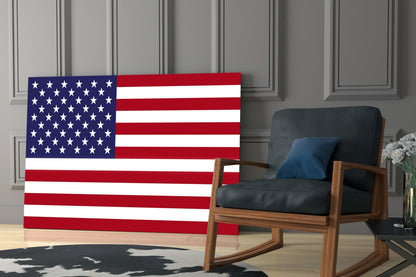 Stars and Stripes Flag Glass Wall Art