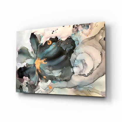 Marble Flower Glass Wall Art alcohol ink