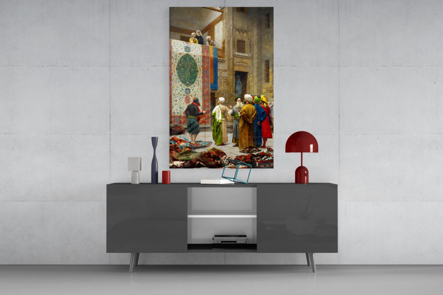 Gerome's Carpet Seller Glass Wall Art