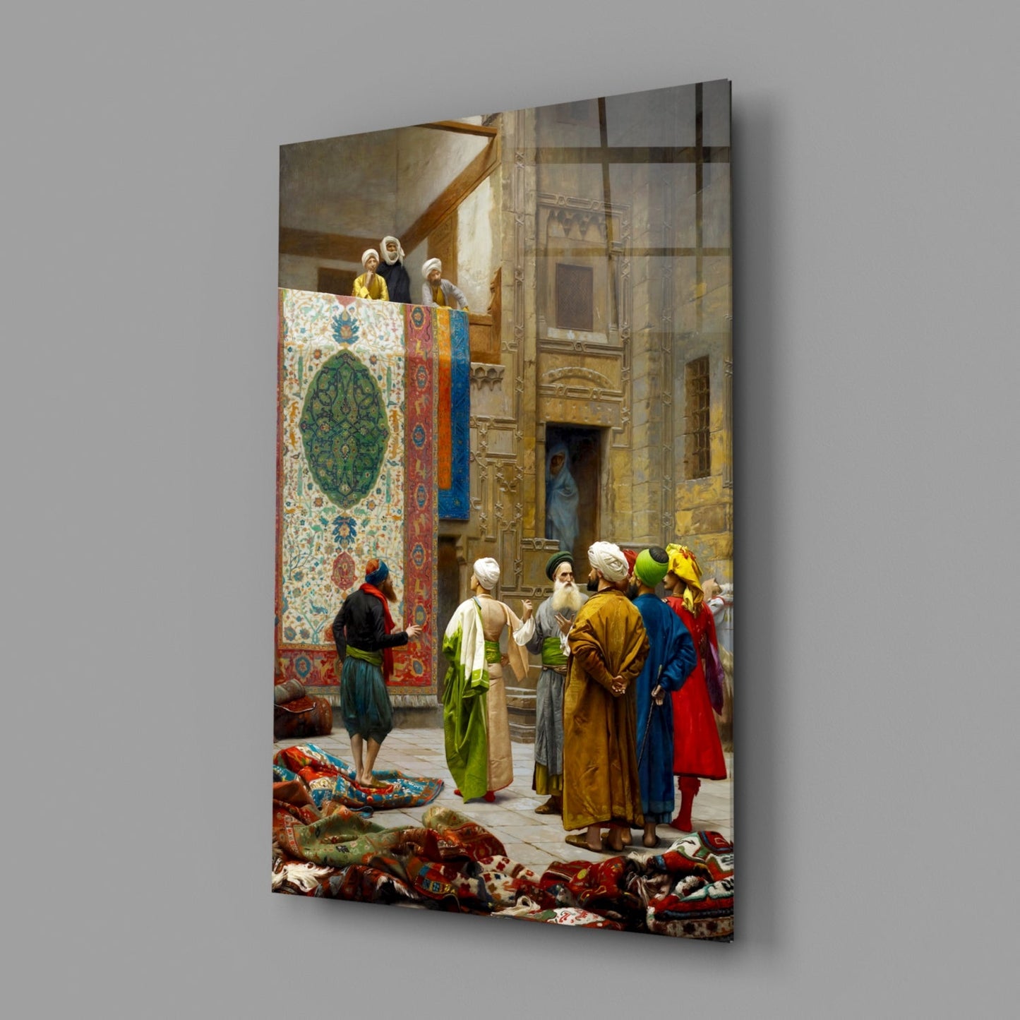 Gerome's Carpet Seller Glass Wall Art