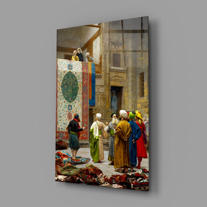 Gerome's Carpet Seller Glass Wall Art