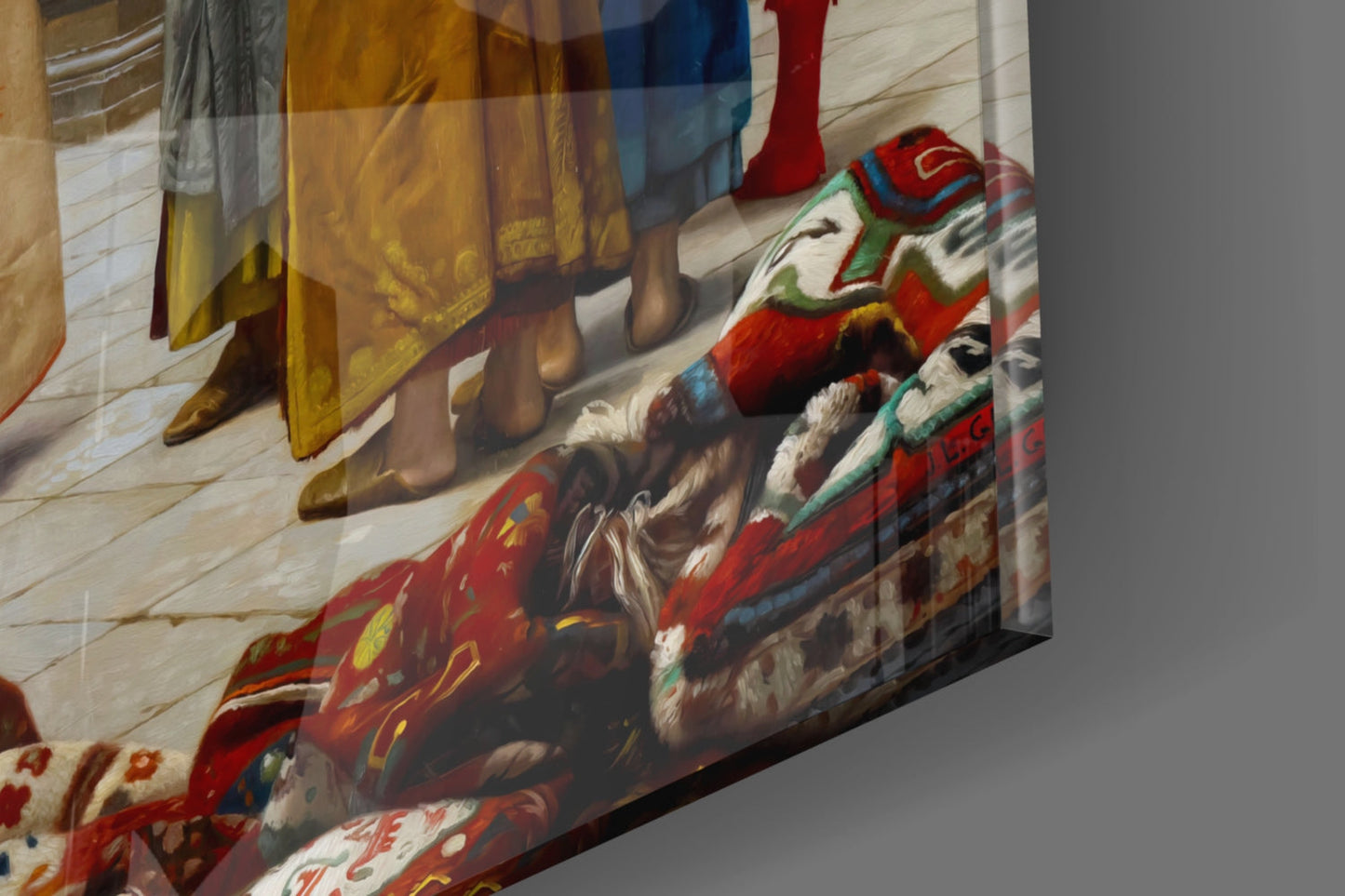 Gerome's Carpet Seller Glass Wall Art