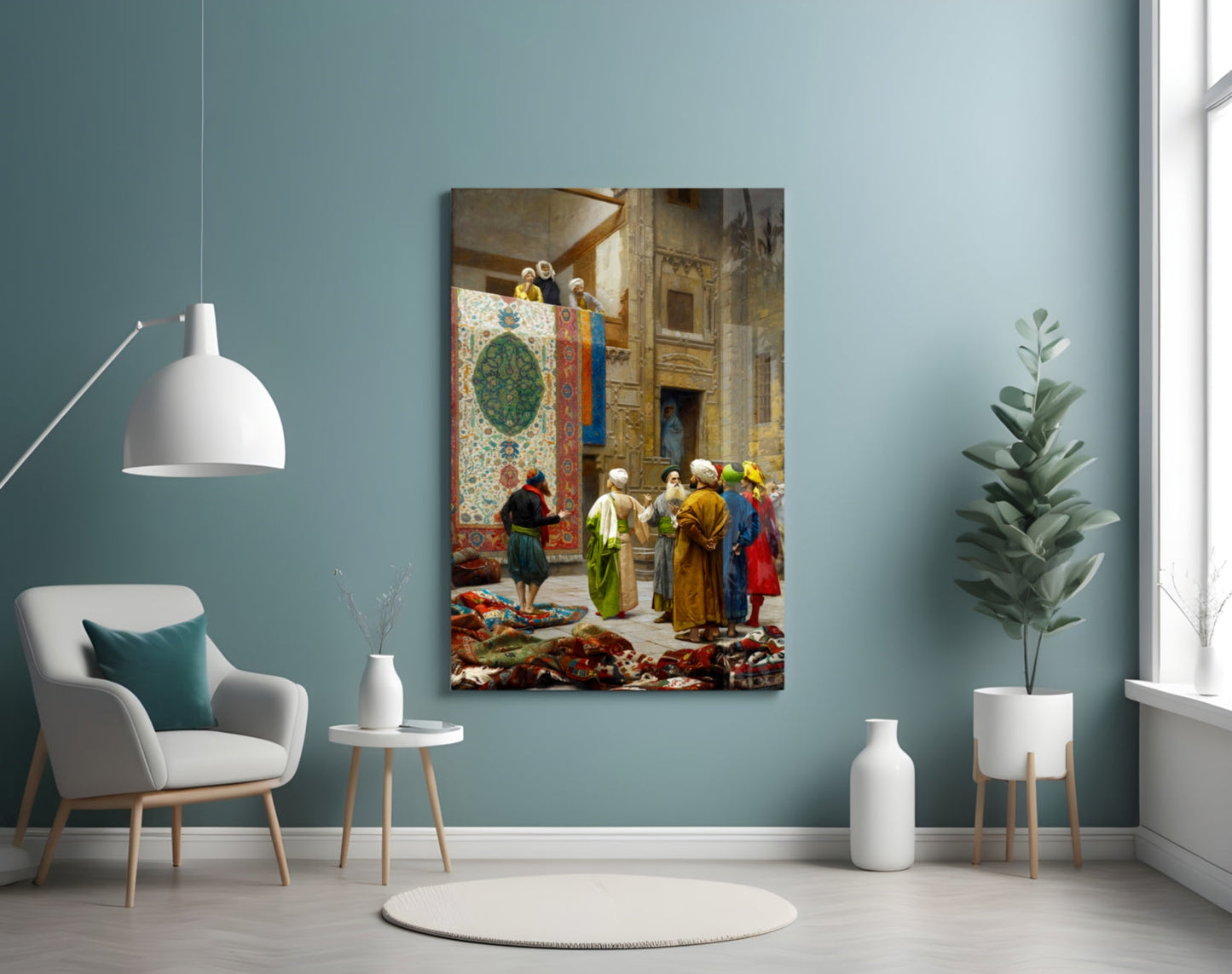 Gerome's Carpet Seller Glass Wall Art