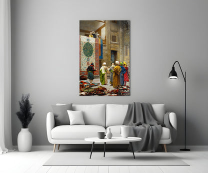Gerome's Carpet Seller Glass Wall Art