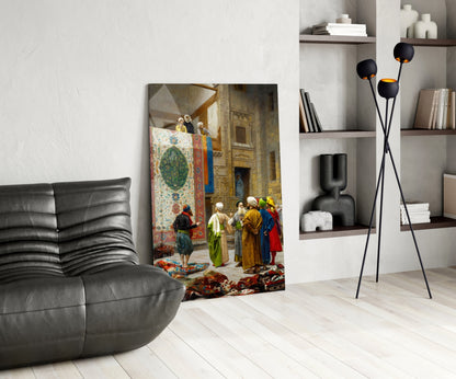 Gerome's Carpet Seller Glass Wall Art