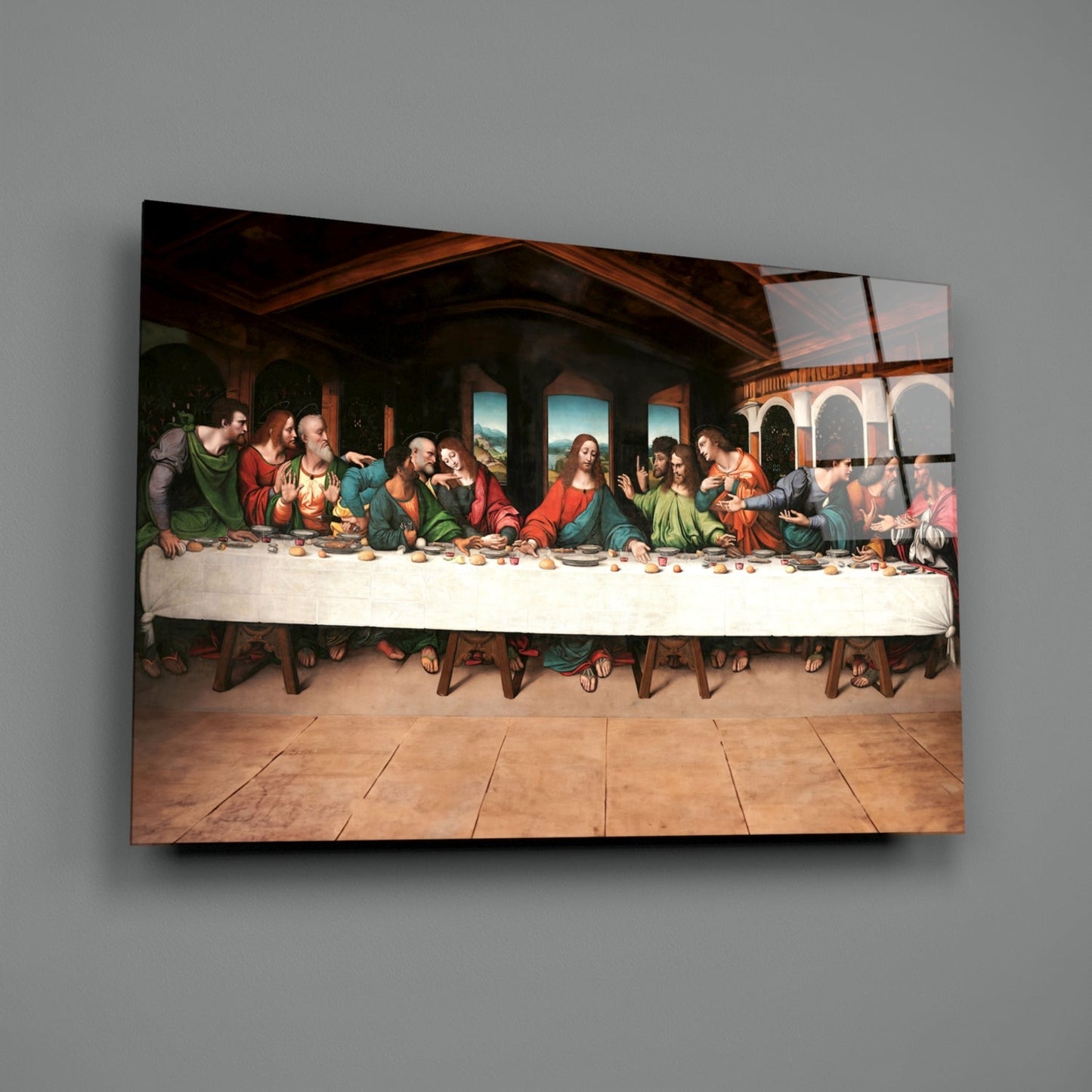 The Last Supper Remastered Glass Wall Art