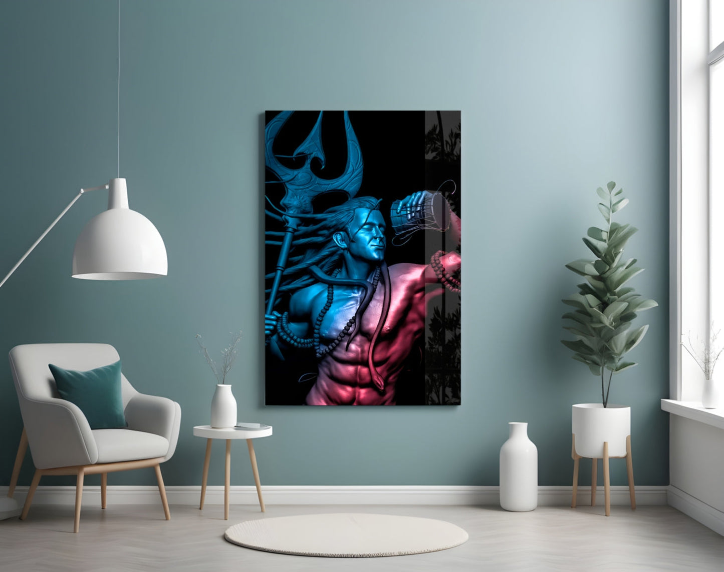 Lord Shiva Mahadev Glass Wall Art