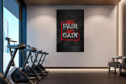 No Pain No Gain Graffiti Glass Wall Art
