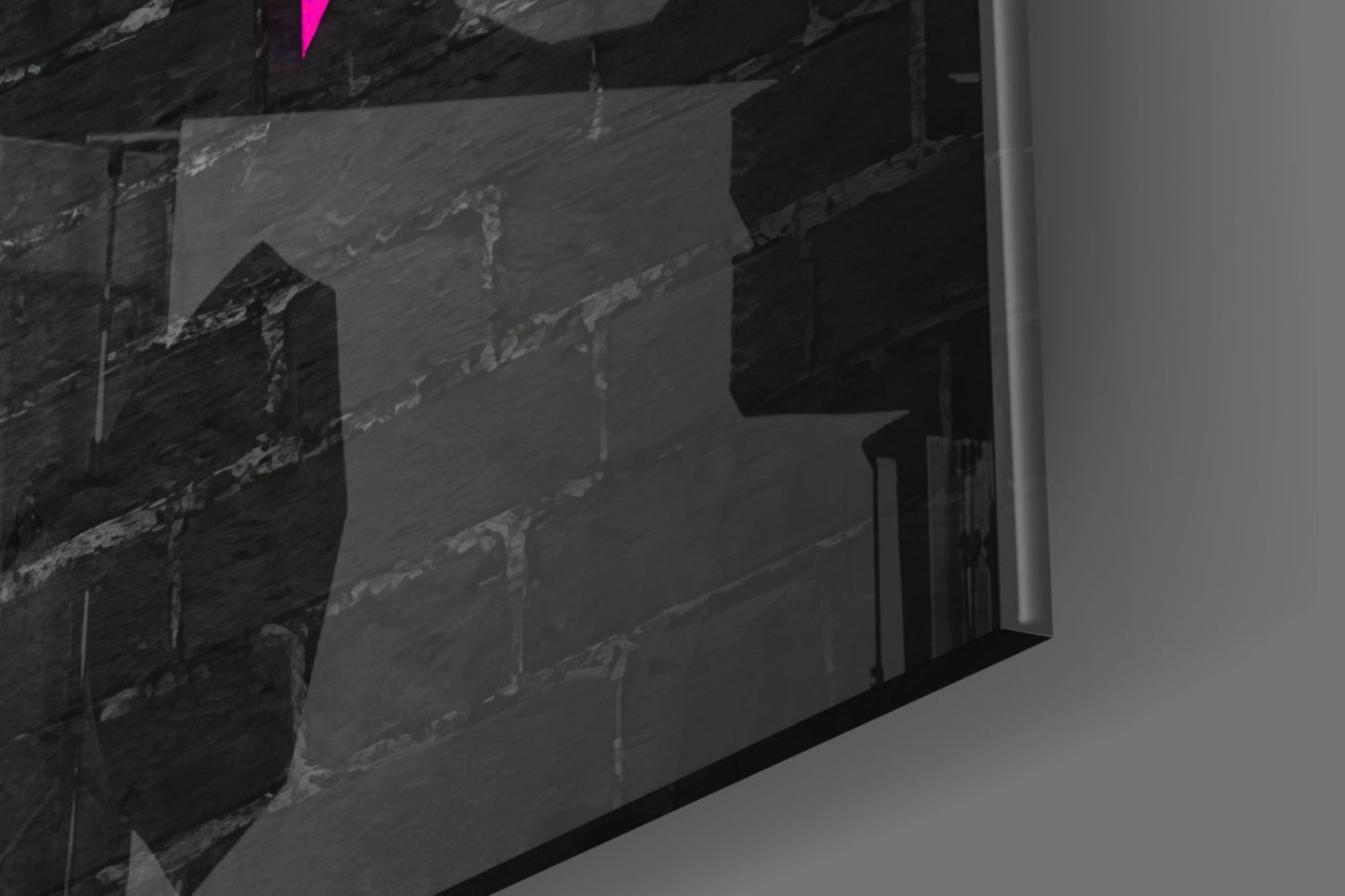 No Pain No Gain Brick Graffiti Glass Wall Art