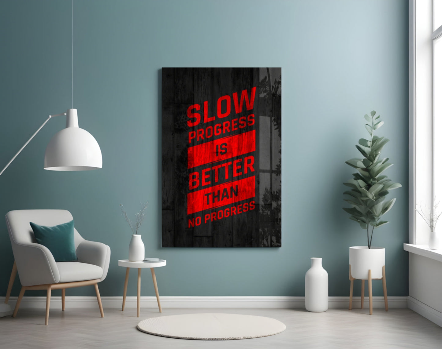 Slow Progress Glass Wall Art