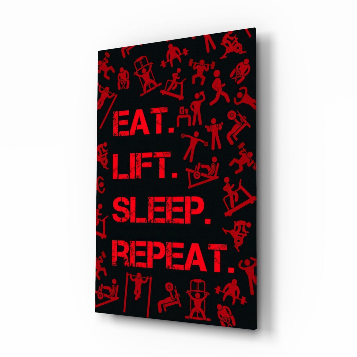 Eat Lift Sleep Repeat Glass Wall Art