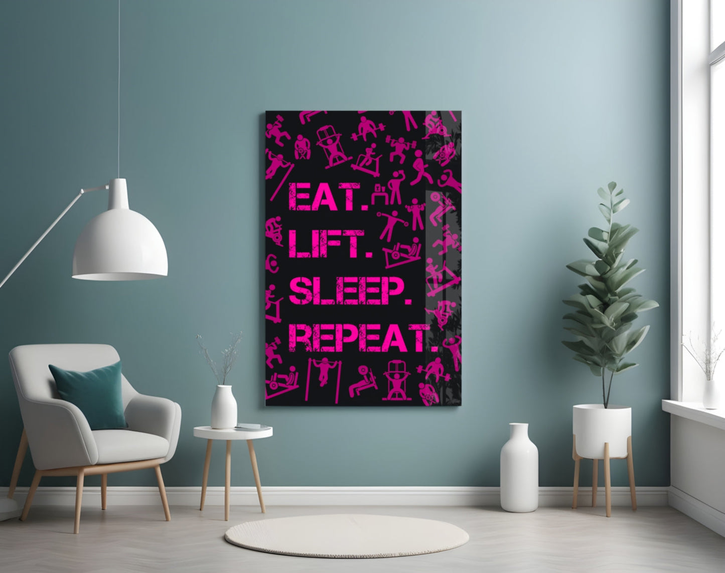 Workout Motivation Glass Wall Art
