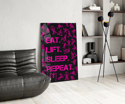 Workout Motivation Glass Wall Art