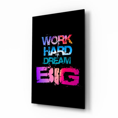Dream Big Glass Wall Art typography