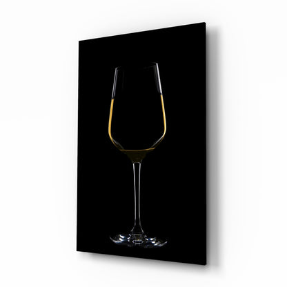 Wine glass wall art still-life portrait on black background