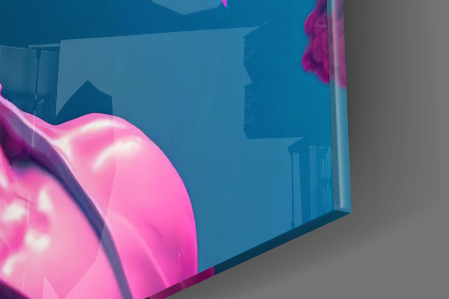Neon Classical Bust Glass Wall Art