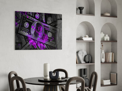 Money Skull Glass Wall Art