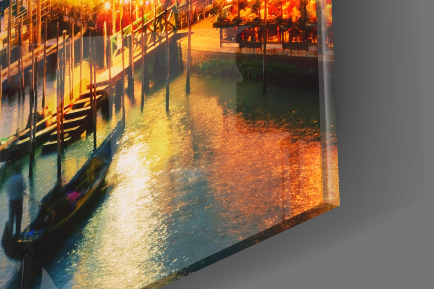 Venice Glass Wall Art - Sunset Canal