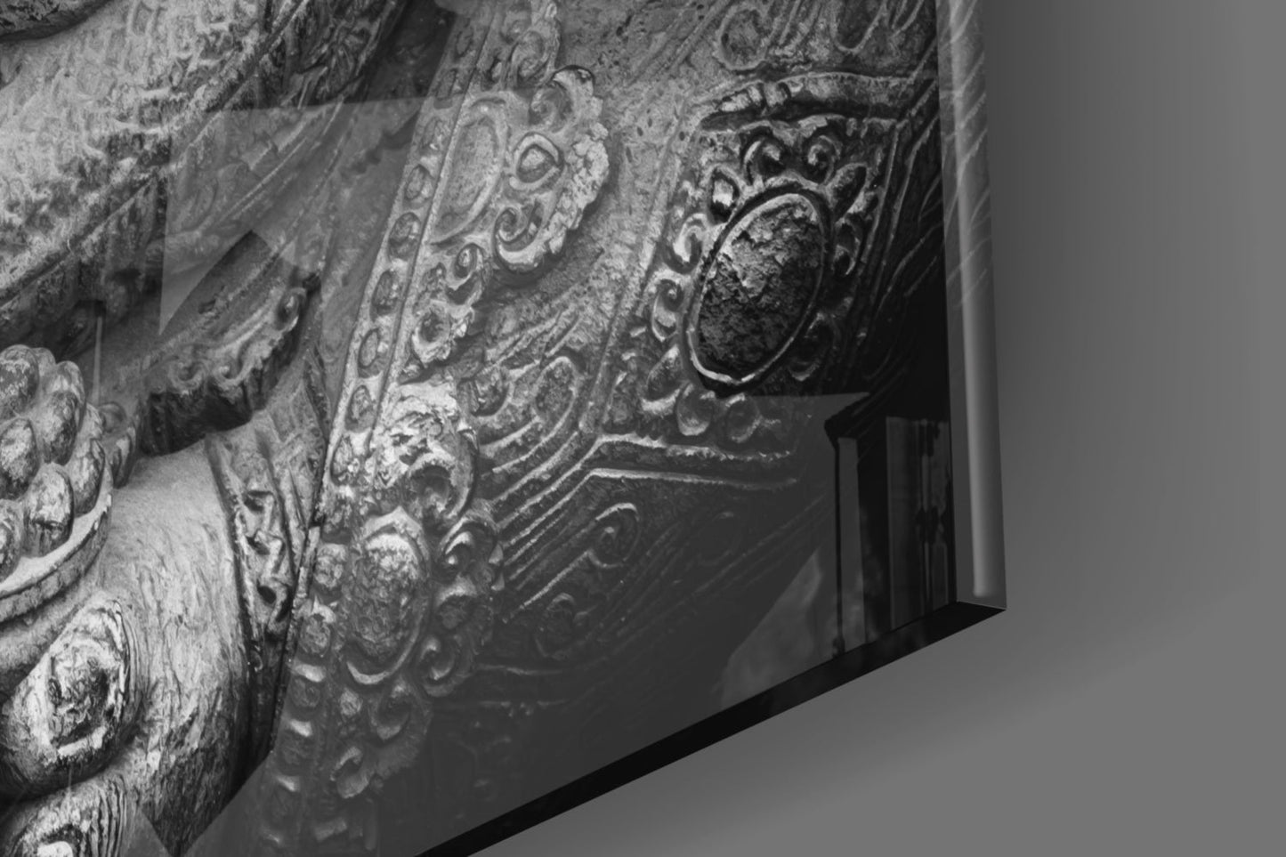 Ganesha Stone Carving Glass Wall Art