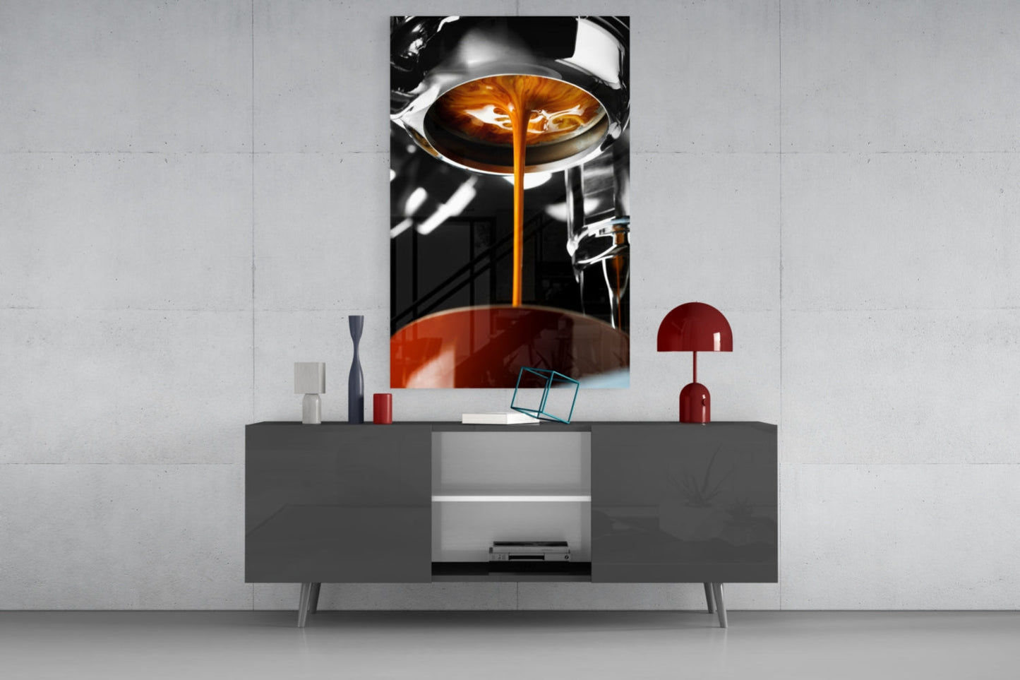 Espresso Pour Glass Wall Art