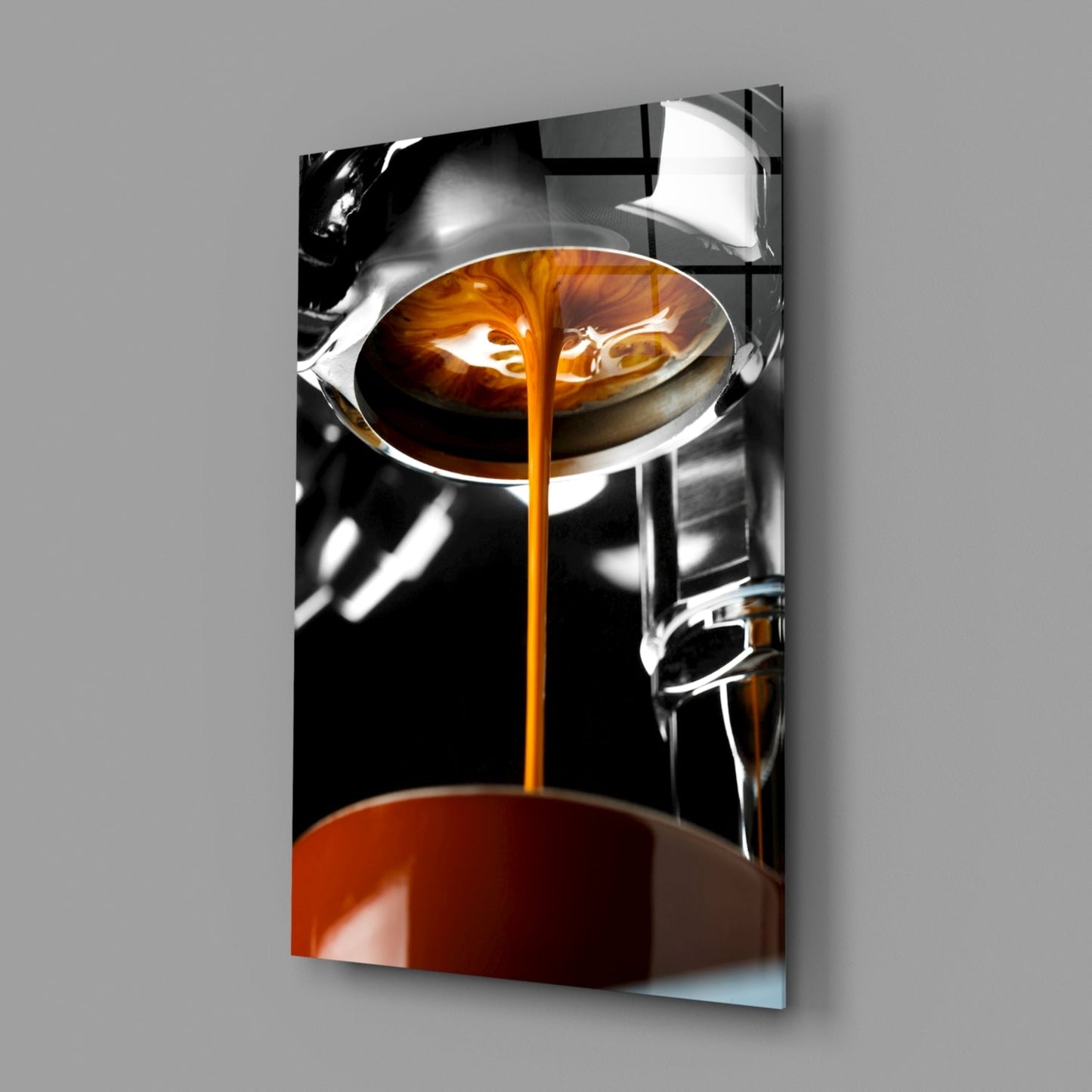 Espresso Pour Glass Wall Art