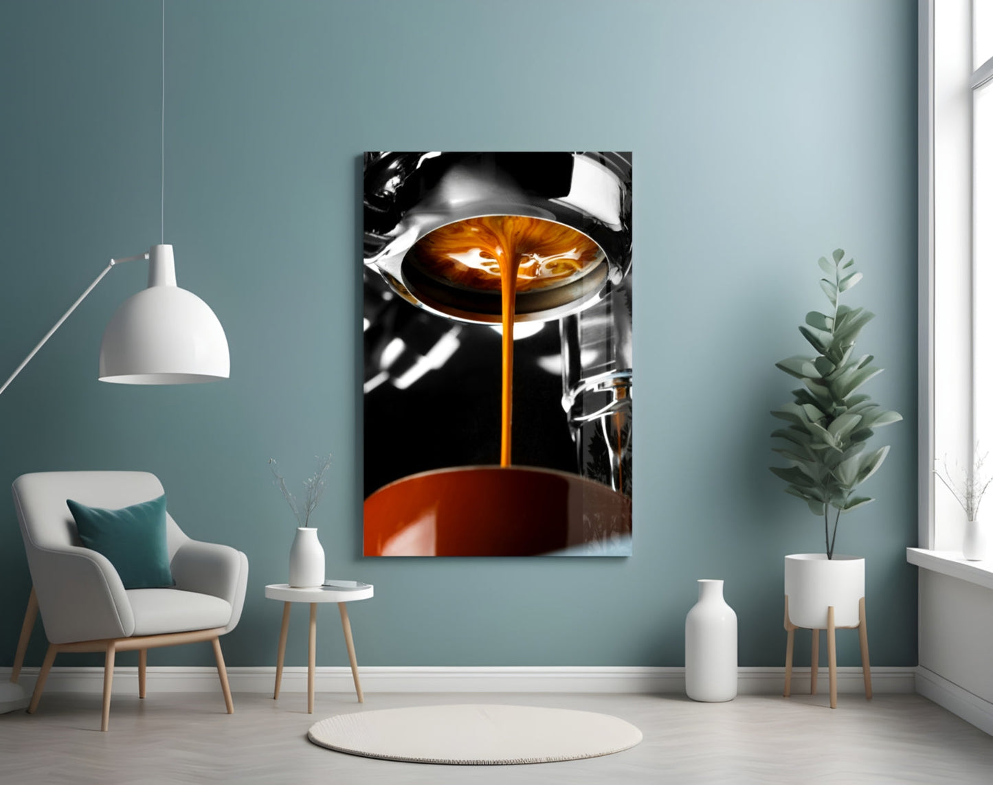 Espresso Pour Glass Wall Art