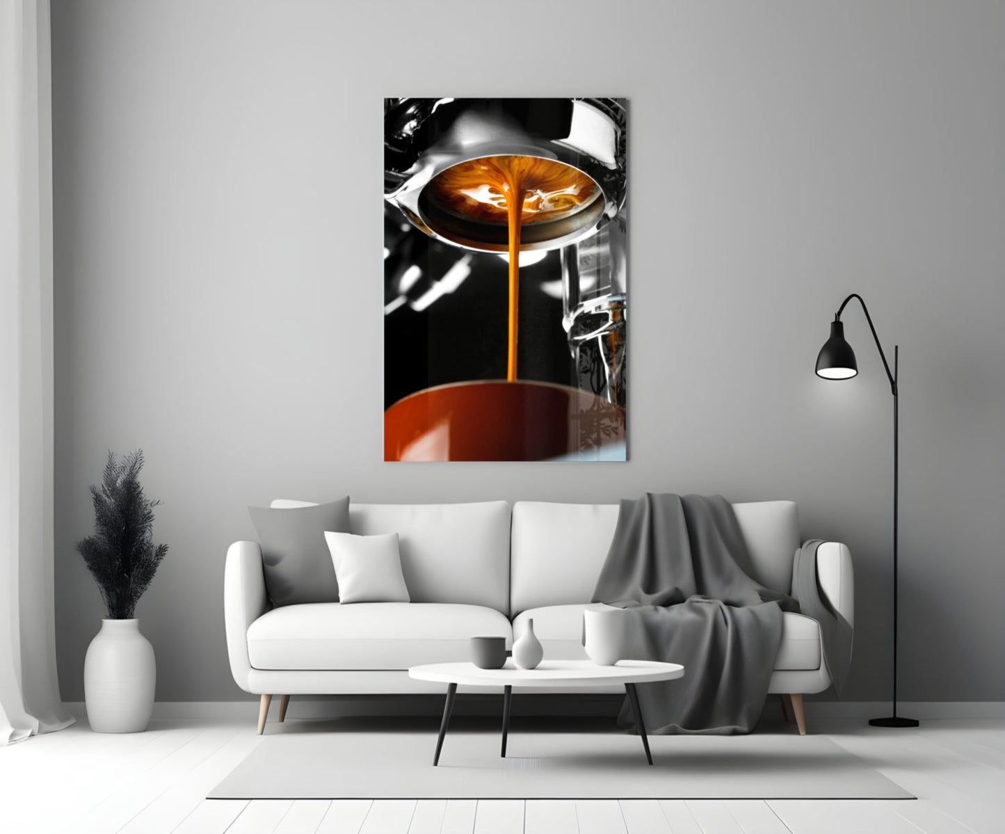 Espresso Pour Glass Wall Art