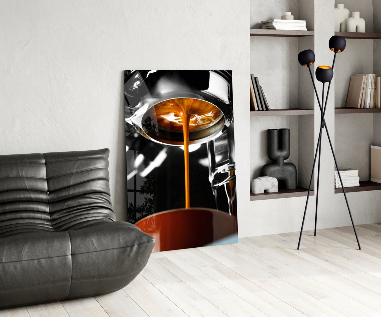 Espresso Pour Glass Wall Art