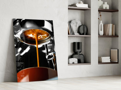 Espresso Pour Glass Wall Art