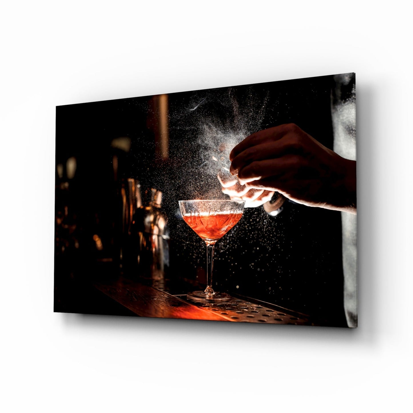 Bartender cocktail glass wall art