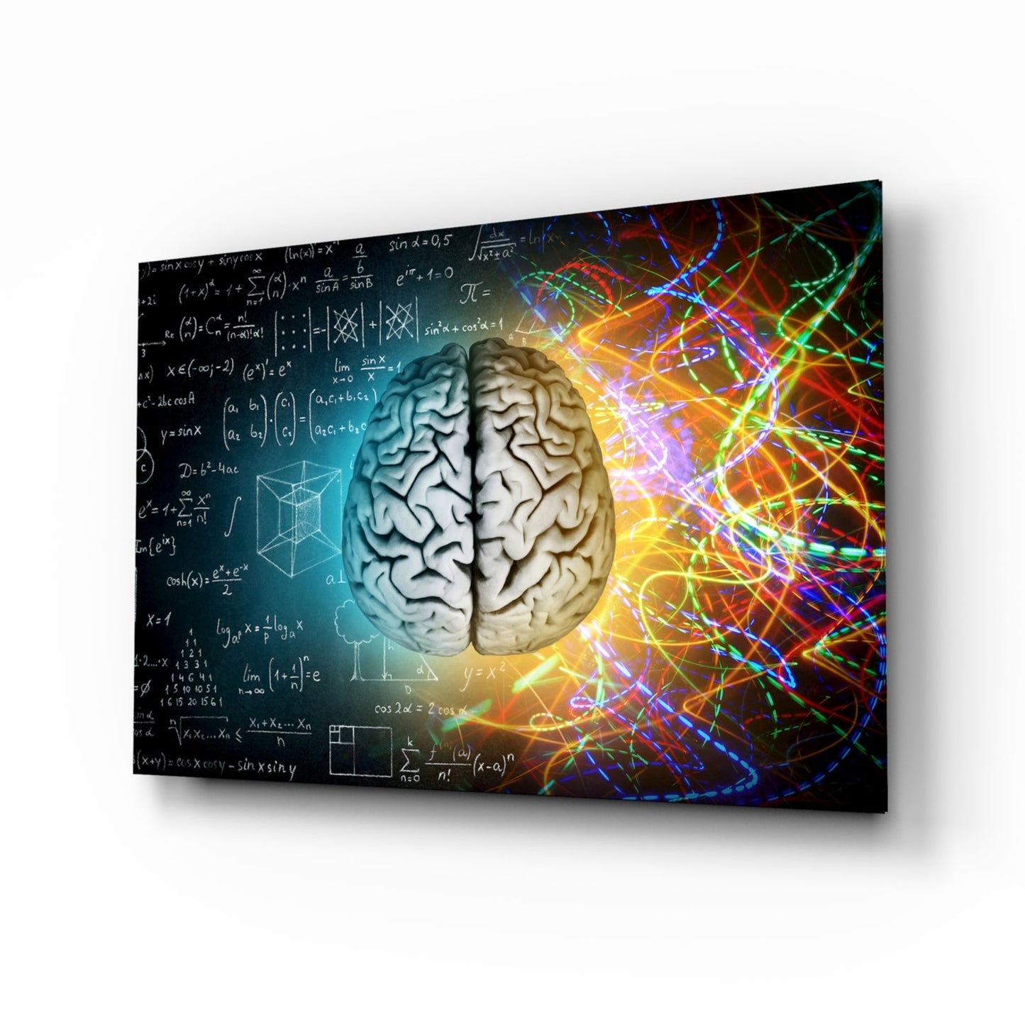 Brain glass wall art tempered glass print