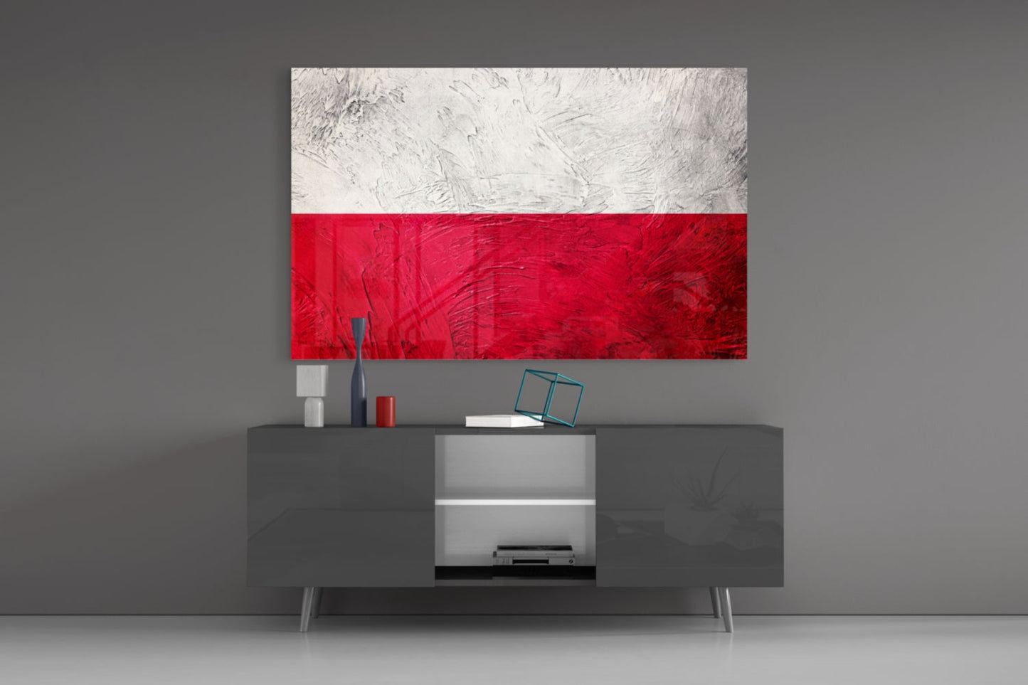 Polish Flag Glass Wall Art